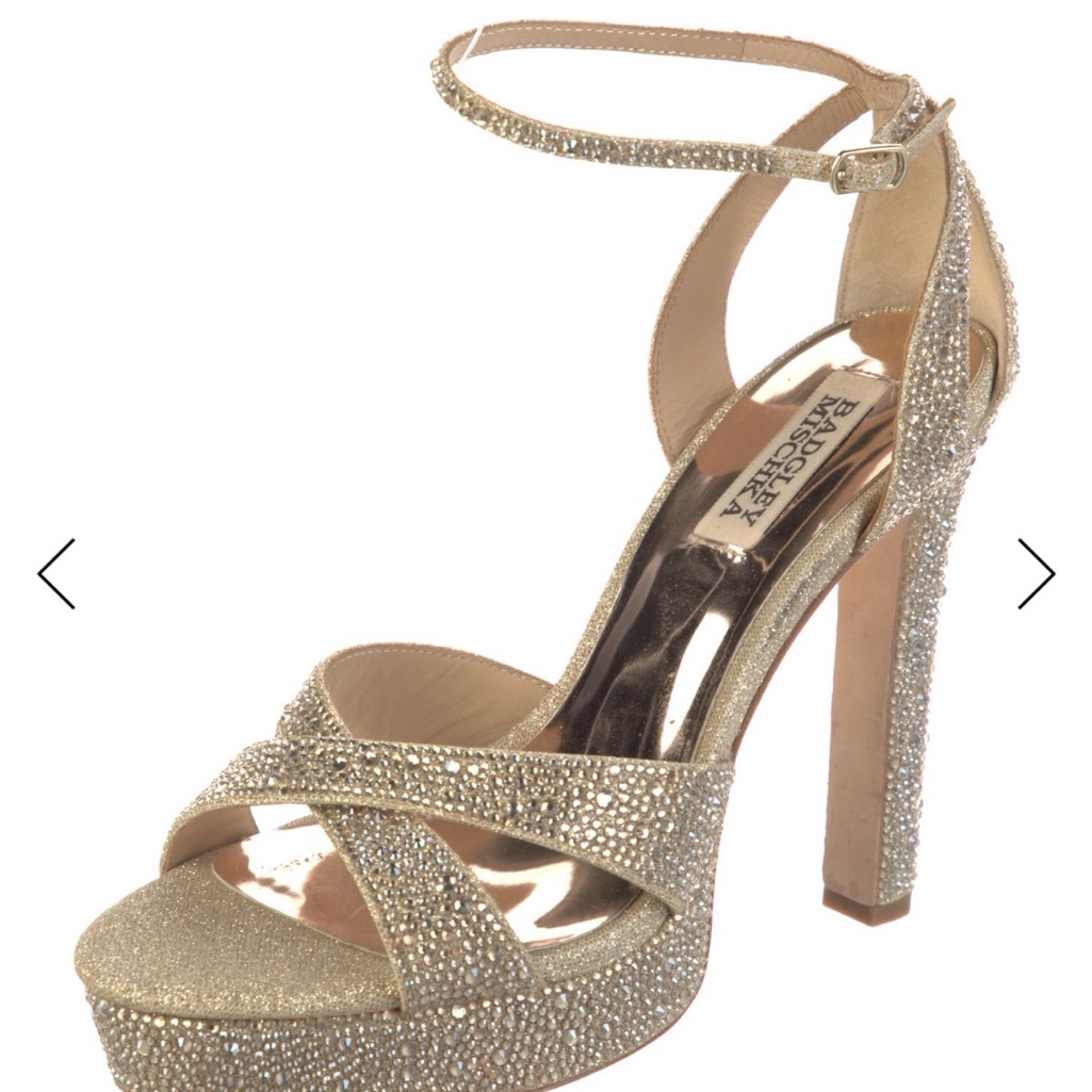Badgley Mischka Glittering Gold Heels